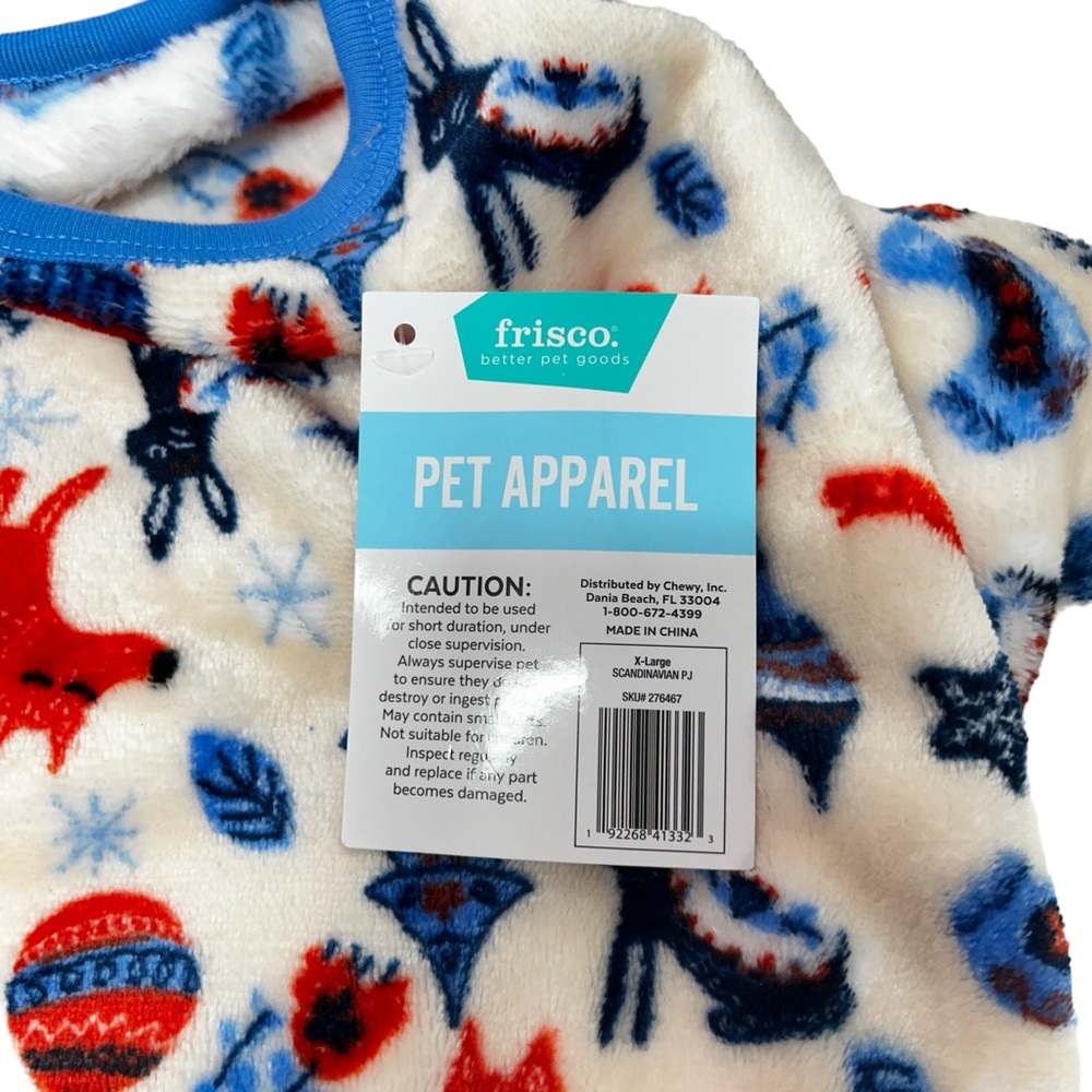 Frisco Scandinavian Woodland Dog Cat Cozy Plush Fleece PJ's - XL - Picture 3 of 7